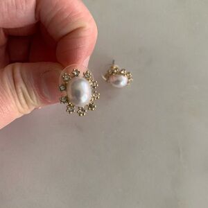 J. Crew Crystal and Pearl Studs